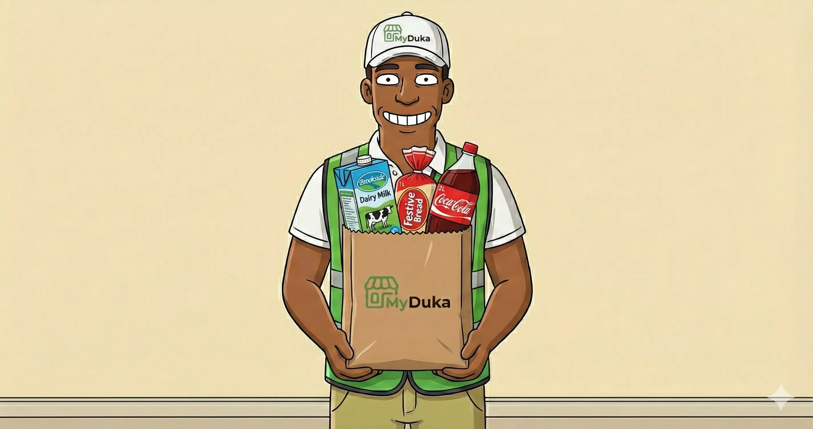 Fresh groceries in a bag